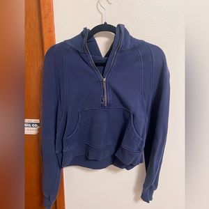 Cropped Lulu Lemon Navy Blue 1/4 zip